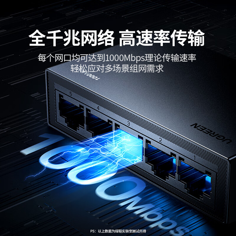 绿联 CM833 千兆速率 5口胶壳 交换机