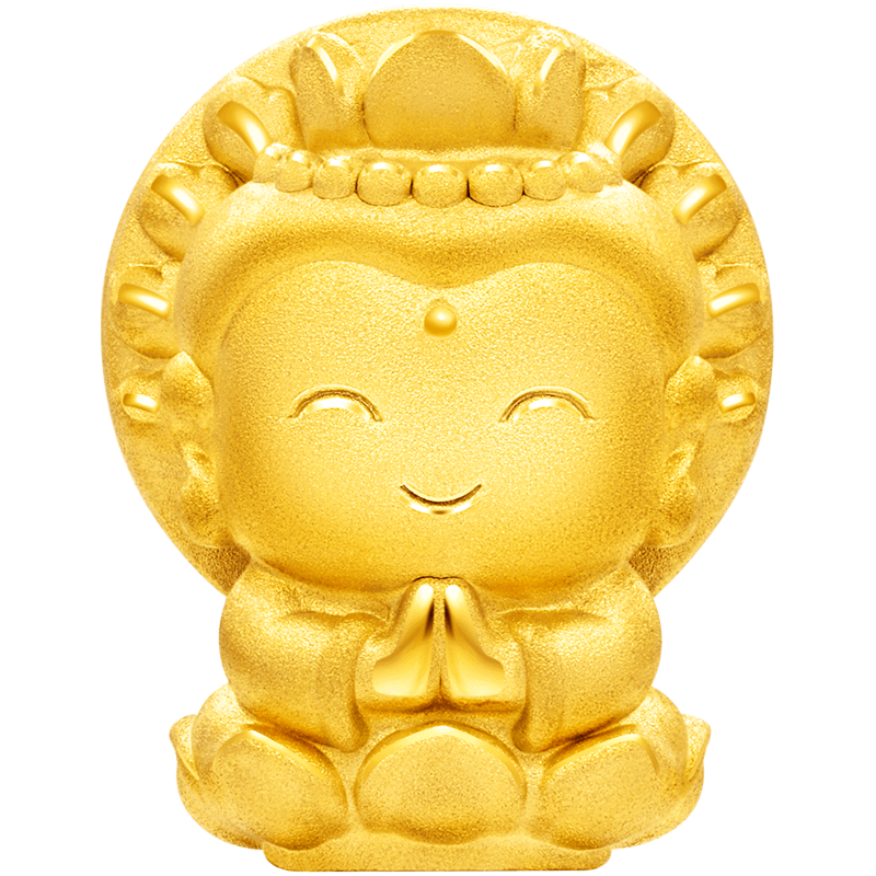 十二生肖国潮小神仙本命佛菩萨足金黄金转运珠多款