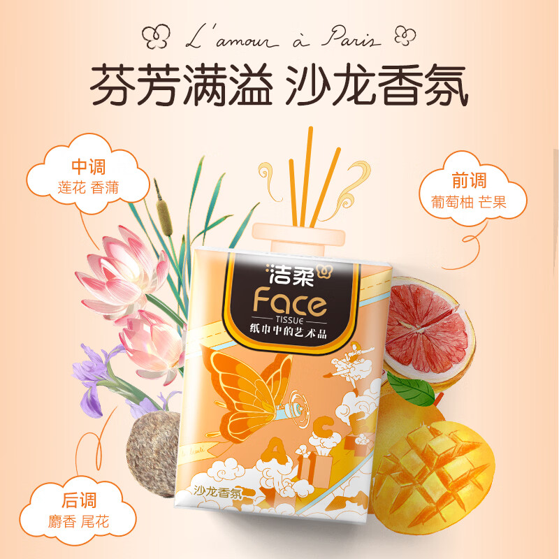 洁柔 艺术巴黎油画手帕纸 4层7张*12包