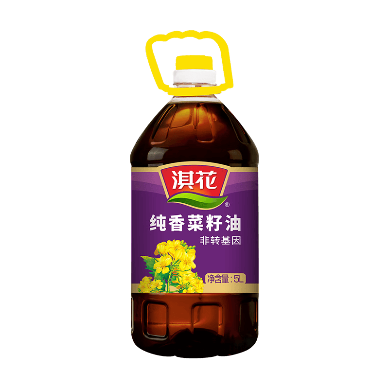 淇花 纯正物理压榨 非转基因菜籽油 5L