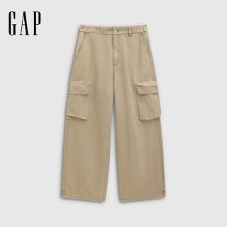 Gap 男装2026夏季新款棉莱赛尔混纺工装宽松直筒休闲裤长裤902807 卡其色 L (175/84A)亚洲尺码