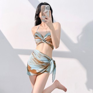 水姿妮 性感纯欲风比基尼三件套 2335蓝色