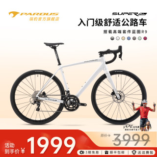 瑞豹 SUPER AL入门油碟铝合金舒适耐力公路自行车弯把变速 银白 -蓝图R9油碟 XL（适合身高185-195CM）