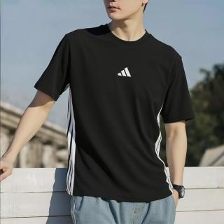 adidas 短袖男装26夏季新款户外跑步健身运动服圆领时尚透气纯棉T恤男