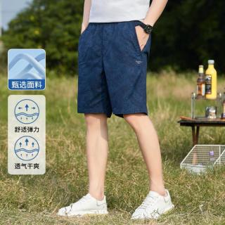 法派 舒适亲肤运动休闲印花短裤男士休闲裤五分裤
