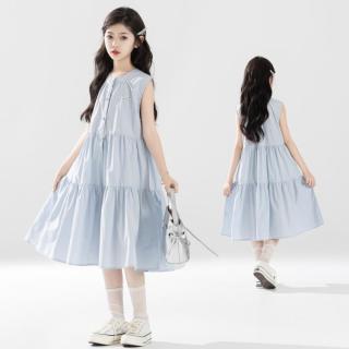 URBANSHOW 儿童裙子夏季新款公主裙青少年无袖连衣裙甜美可爱初中生女童裙子