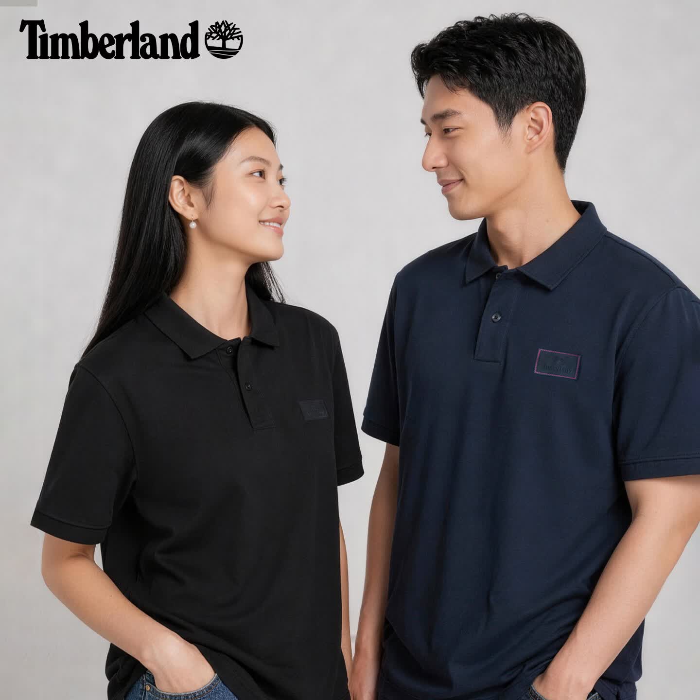  Timberland/添柏岚 透气 男士POLO衫 A6HTY001/黑色