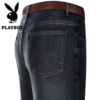 PLAYBOY 花花公子 男士弹力直筒牛仔裤 宽松休闲长裤