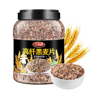 谷飘飘 高纤低脂黑麦片 1250g 罐装
