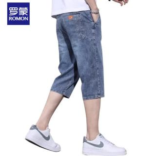 罗蒙 男士牛仔短裤 夏季薄款7分裤