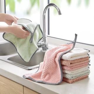 赫钧 厨房清洁抹布 强力去污百洁布 耐用洗碗擦玻璃神器 可挂擦手巾 绿色1条