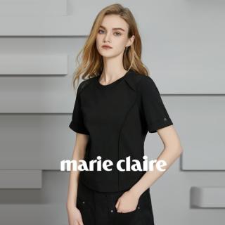 Marie Claire 短袖女装t恤体恤夏季女轻奢高级感时尚气质休闲百搭半袖上衣