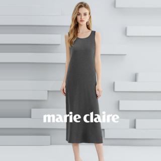 Marie Claire 黑色高级感无袖背心连衣裙女春装2026新款休闲吊带内搭裙子