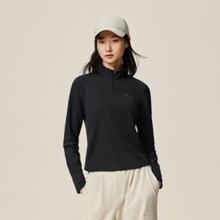 安踏 女款运动T恤半拉链长袖