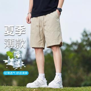 大嘴猴 夏季新款潮流舒适透气简约休闲裤男士宽松直筒时尚百搭运动五分裤