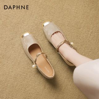 达芙妮 皮鞋女春秋2026新款中跟新中式方头粗跟玛丽珍高跟单鞋