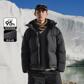 太平鸟 男装羽绒服短款 黑色（阔型) XL