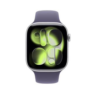 国家补贴：Apple Watch Series 11 智能手表 GPS版 46mm 银色铝金属表壳 雾紫色运动型表带 S/M