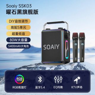索爱 SSK03蓝牙音箱家用k歌音响话筒麦克风户外KTV唱歌广场舞演出