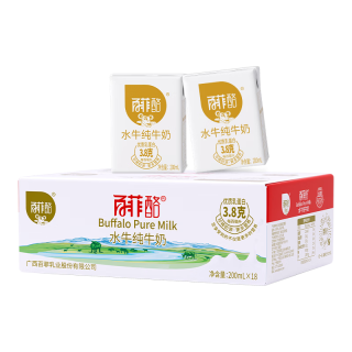 移动端、京东百亿补贴：百菲酪 量贩装 水牛纯牛奶  200ml*18盒 礼盒装 200ml