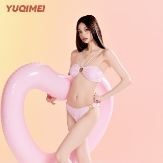 羽岐美 Yuqimei 羽岐美 2487 泰国性感比基尼三件套小胸绑带分体沙滩度假泡温泉泳衣女