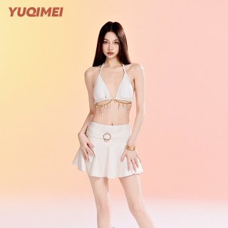 羽岐美 Yuqimei2026新款比基尼纯欲性感三件套分体链条度假泡温泉泳衣女