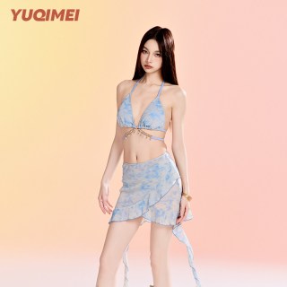 羽岐美 Yuqimei2026新款欧美比基尼三件套分体性感纯欲度假泡温泉泳衣女