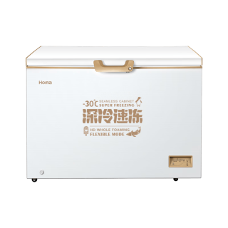 奥马 316升商用冷柜冰柜家用 一级能效 电脑控温 冷藏冷冻卧式冷柜BC/BD-316EMBF深冷棕