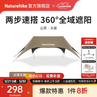 挪客户外 防晒防雨 户外天幕  860/钛黑胶-约28方