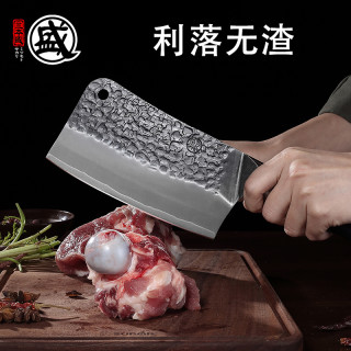 三本盛 日本砍骨刀家用锋利锤纹砍骨剁肉专用刀手工锻打砍骨厨房刀
