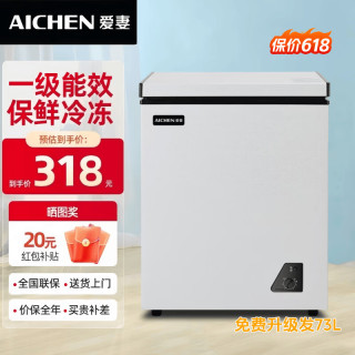 爱妻 小冰柜家用小型冷冻保鲜迷你冷藏商用卧式冷柜单用储母乳柜节能省电