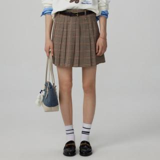 TEENIE WEENIE 半截裙小熊春季简约学院风格纹百褶裙时髦半身裙短裙A字裙