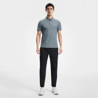 FILA 男装男式健身运动Polo衫男菁英基础针织短袖上衣