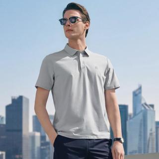 FILA 男装男式吸湿速干运动Polo衫男日常针织短袖上衣