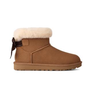 UGG 舒适时尚蝴蝶结款迷你贝莉短靴雪地靴1178790栗色