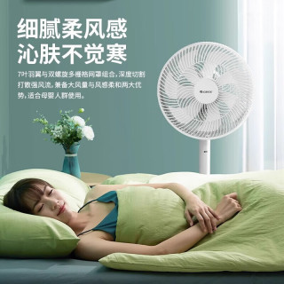 国家补贴：格力 电风扇立式静音家用一级能效柔风台式桌面大风量摇头7叶轻音宿舍电扇 12寸白色可升降