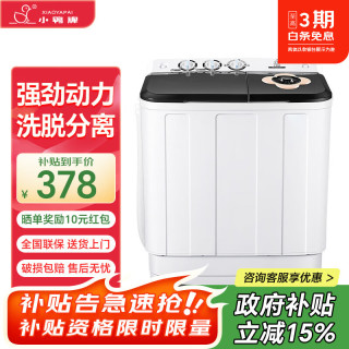 移动端、京东百亿补贴：小鸭 洗衣机半自动家用双缸双桶13.5公斤黑色双缸