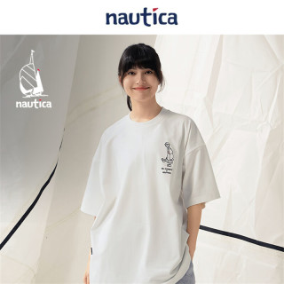 nautica white sail ×POPBOY 联名日系中性凉感廓形印花T恤PBTW4262