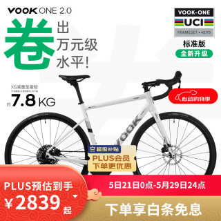 VOOK ONE 2.0公路自行车 单盘13速碳纤维前叉碟刹轻量单车 ONE2.0标准版（现货速发）
