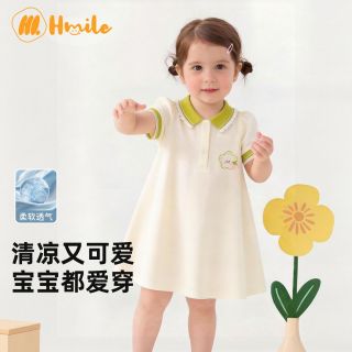 欢咪乐 薄款POLO裙子宝宝公主夏装洋气婴儿连衣裙新款夏季女童短袖