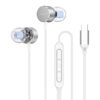 KERZY Type-C有线耳机HiFi音质音乐耳机入耳式三键线控听声辨位游戏耳机适用于手机平板笔记本白色1米2