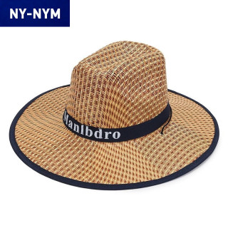 NY-NYM 夏天男士大沿旅游草帽平沿边