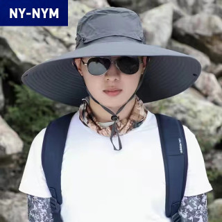 NY-NYM 新款防晒渔夫帽户外大沿遮阳透气