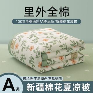 红豆家纺 新疆棉花夏凉被 纯棉空调被 200*230cm 白色