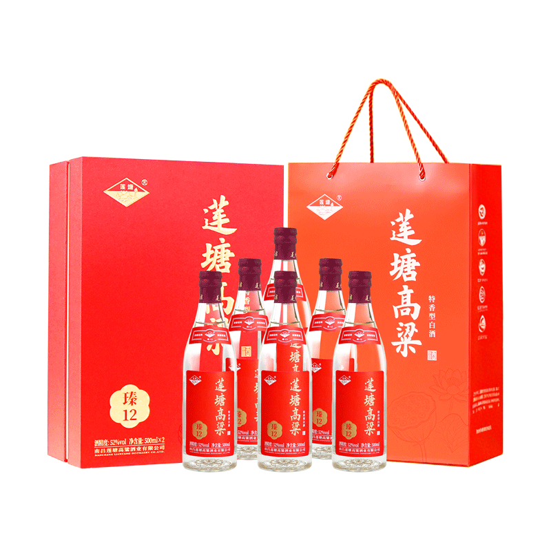 莲塘 瑧12 52度特香型白酒 500ml*6瓶 整箱装