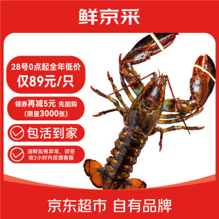 移动端、京东百亿补贴：鲜京采 味库海鲜 WECOOK SEAFOOD 加拿大大龙虾 400-500g