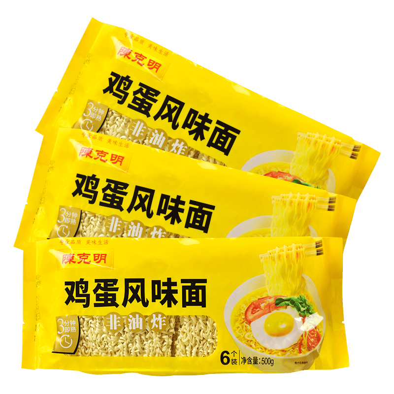 陈克明 非油炸鸡蛋面500g