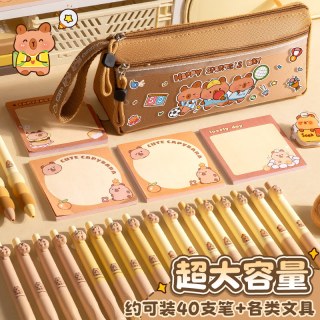铅笔袋文具盒男孩新款大容量透明笔袋男生初中女孩卡皮巴拉小学生文具袋儿童便携小众不撞款