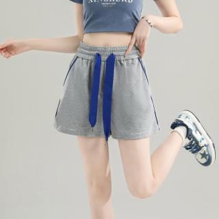 美丽衣橱 运动短裤女裤2026夏季薄款高腰宽松直筒阔腿裤休闲三分中裤