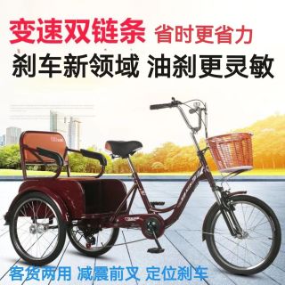 TA XIN 塔信 老人三轮车脚蹬变速代步接送小孩客货两用自行车